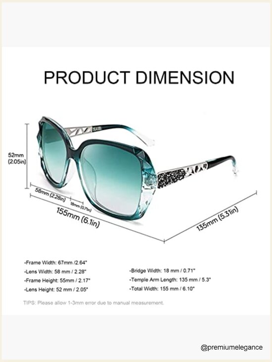 Polarized Square Sunglasses with Sparkling Frame main image 7